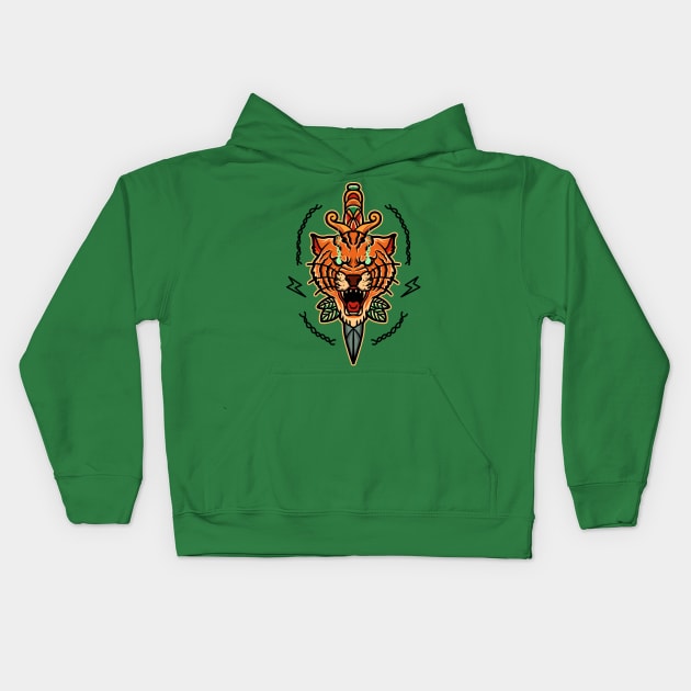 tiger and dagger Kids Hoodie by donipacoceng